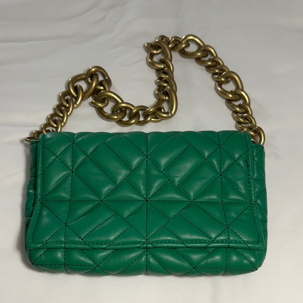 Zara Green Clutch Bag